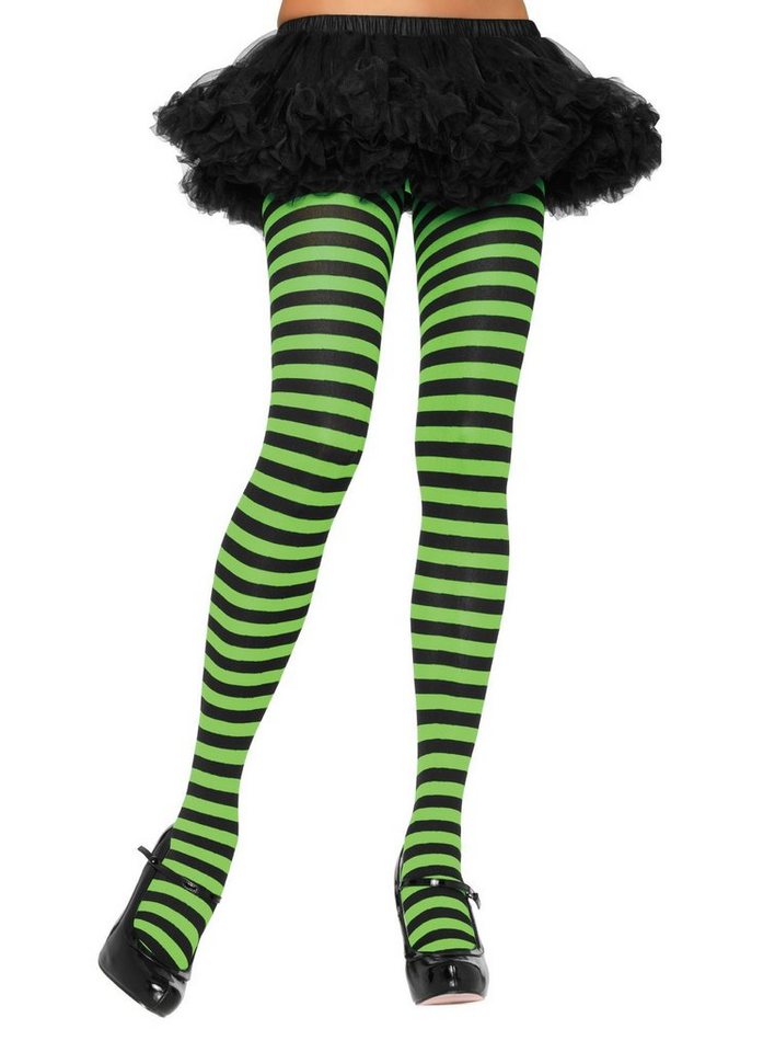 Leg Avenue Feinstrumpfhose Hexe Ringelstrumpfhose für Halloween Kostüm Damen Unverzichtbares Accessoire für Damen, vielseitig kombinierbares Kost von Leg Avenue
