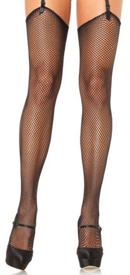 Leg Avenue Strapsstrümpfe Damen Strapsstrümpfe Netzstrümpfe in schwarz transparent Einheitsgröße ca. 36 bis 40 von Leg Avenue