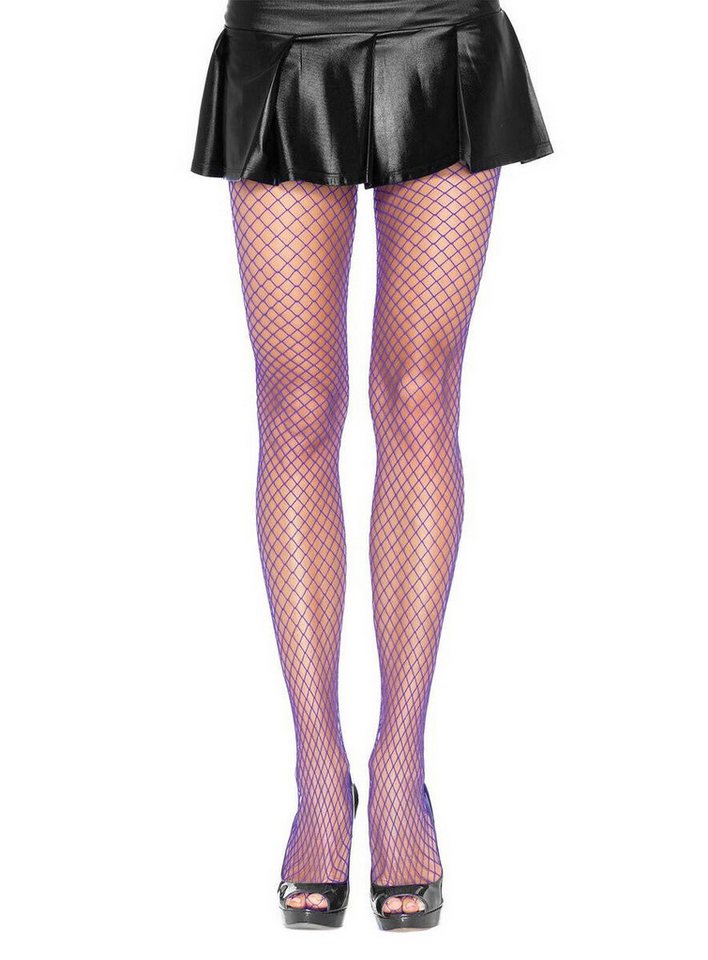 Leg Avenue Strumpfhose Klassische Netzstrumpfhose neon-lila (1 St) Unverzichtbares Accessoire für Damen, vielseitig kombinierbares Kost von Leg Avenue