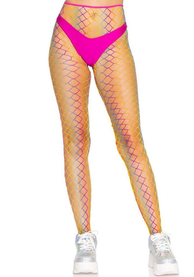 Leg Avenue Strumpfhose Netz-Strumpfhose Pride - Regenbogenfarben (1 St) elastischer Netz-Stoff von Leg Avenue