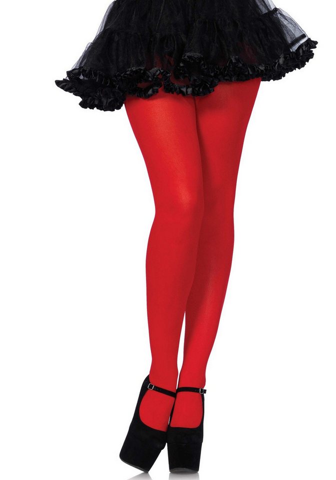 Leg Avenue Strumpfhose Nylon Strumpfhose - rot (1 St) transparent von Leg Avenue