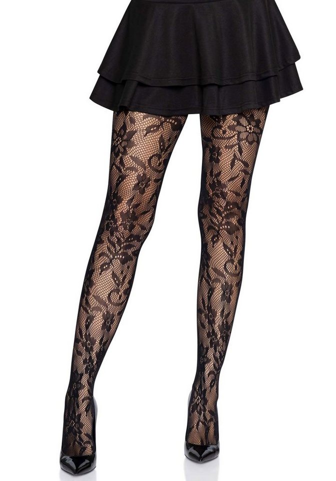 Leg Avenue Strumpfhose Strumpfhose nahtlos mit Blumenspitze schwarz Einheitsgröße 0 DEN Leg Avenue Strumpfhose Strumpfhose nahtlos mit Blumenspitze schwarz Einheitsgröße 0 DEN von Leg Avenue