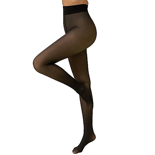 Leg Vanilla Thermo Strumpfhosen Damen Winter Wärmende Fleece Hochelastische Strumpfhose Hoch Taillierte Legging Gefütterte Thermostrumpfhose,200g,L/XL von Leg Vanilla