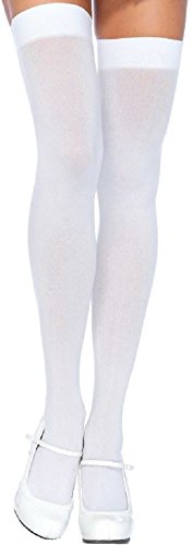 Leg Avenue Damen Overknee Strümpfe Nylon 70 DEN Weiß Einheitsgröße 36 bis 40 von LegAve