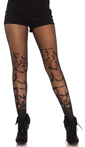 Leg Avenue Damen Strumpfhose Fledermäuse schwarz transparent Einheitsgröße ca. 36 bis 40 von LegAve