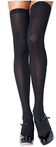 Leg Avenue Damen plus size Overknee Strümpfe blickdicht schwarz Einheitsgröße One Size ca. 42 bis 44 von LegAve