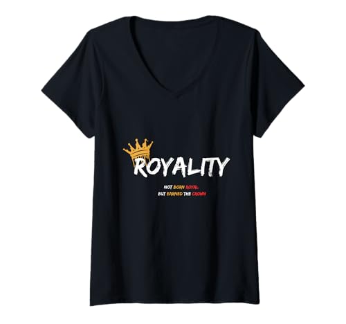 Damen Royalty - Earned The Crown T-Shirt mit V-Ausschnitt von LegacyWear