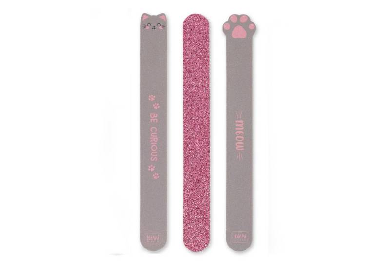 Legami Sandblatt-Nagelfeile Legami Set mit 3 Nagelfeilen Nails before Males Kitty Katze von Legami