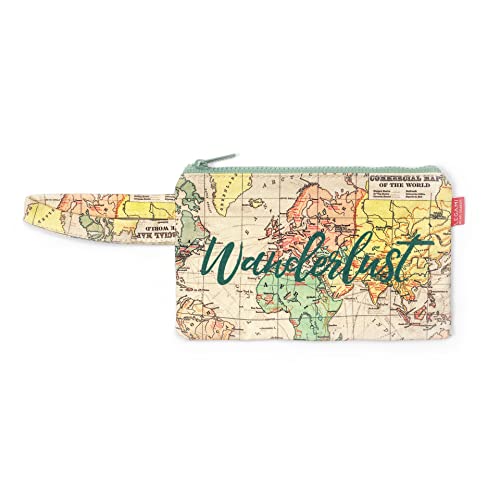 Legami Unisex Clutch, praktisch, Reißverschluss, Stoffband, 21,5 x 14 cm, Obermaterial aus Baumwolle, Innenmaterial aus Polyester, Thema Travel von LEGAMI