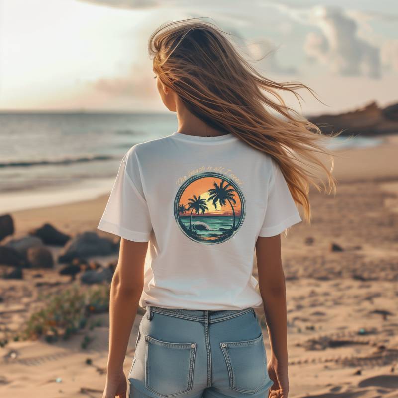 The Beach Is All I Need T-Shirt, Beach Shirt, Summer Vacation Vintage Retro Design, Boho T-Shirt Palms Waves von LegendLoot24