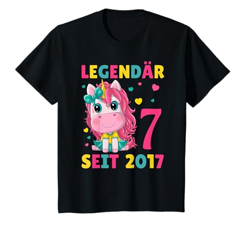 7. Geburtstag Einhorn Mädchen 7 Jahre alt Geburtstag T-Shirt 7. Geburtstag Einhorn Mädchen 7 Jahre alt Geburtstag T-Shirt von Legendär Seit 2017 Einhorn Geburtstag