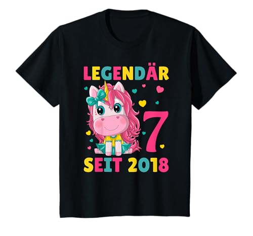Kinder 7. Geburtstag Einhorn Mädchen 7 Jahre alt Geburtstag T-Shirt Kinder 7. Geburtstag Einhorn Mädchen 7 Jahre alt Geburtstag T-Shirt von Legendär Seit 2018 Einhorn Geburtstag