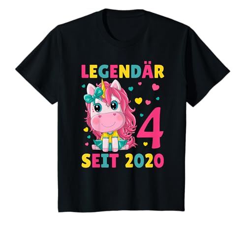 4. Geburtstag Einhorn Mädchen 4 Jahre alt Geburtstag T-Shirt 4. Geburtstag Einhorn Mädchen 4 Jahre alt Geburtstag T-Shirt von Legendär Seit 2020 Einhorn Geburtstag