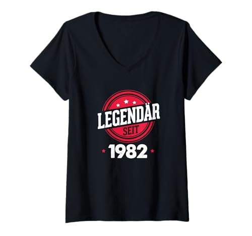 Damen Legendär seit 1982 40 Jahre 40. Geburtstag T-Shirt mit V-Ausschnitt Damen Legendär seit 1982 40 Jahre 40. Geburtstag T-Shirt mit V-Ausschnitt von Legendär seit 1982 Geschenke