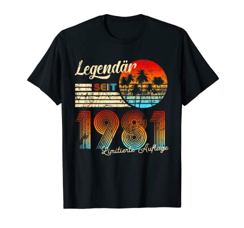 40. Geburtstag Geschenk Männer 40 Legendär seit 1981 T-Shirt 40. Geburtstag Geschenk Männer 40 Legendär seit 1981 T-Shirt von Legendär seit vintage 40 jährigen mann & frau