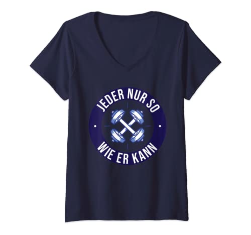 Damen Jeder nur so wie er kann - Sport - Fitness Oktober Spruch T-Shirt mit V-Ausschnitt Damen Jeder nur so wie er kann - Sport - Fitness Oktober Spruch T-Shirt mit V-Ausschnitt von Legendär & Witzig Sport Fitness Spruch