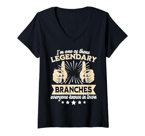 Damen Branch Familienname Branch Legende Branch T-Shirt mit V-Ausschnitt von Legendäre Branch Sprüche Herren Damen