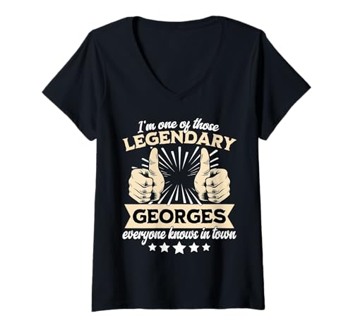 Damen George Familienname George Legende George T-Shirt mit V-Ausschnitt von Legendäre George Sprüche Herren Damen