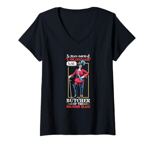 Damen L’Olonnois - Spanischer Albtraum T-Shirt mit V-Ausschnitt Damen L’Olonnois - Spanischer Albtraum T-Shirt mit V-Ausschnitt von Legendäre Piraten Designs