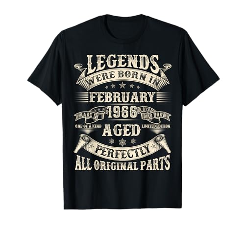 Geschenk zum 59. Geburtstag für Männer Februar 1966 59 Jahre alt Geburtstag T-Shirt Geschenk zum 59. Geburtstag für Männer Februar 1966 59 Jahre alt Geburtstag T-Shirt von Legendary Birthday February Outfit Vintage For Men