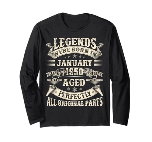 Geschenke zum 75. Geburtstag für Männer Januar 1950 75 Jahre alt Bday Langarmshirt Geschenke zum 75. Geburtstag für Männer Januar 1950 75 Jahre alt Bday Langarmshirt von Legendary Birthday January Outfit Vintage For Men