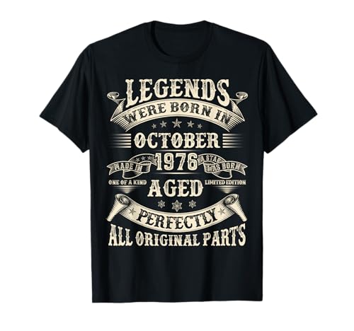 Geschenke zum 48. Geburtstag für Männer Oktober 1976 48 Jahre alt Geburtstag T-Shirt von Legendary Birthday October Outfit Vintage For Men