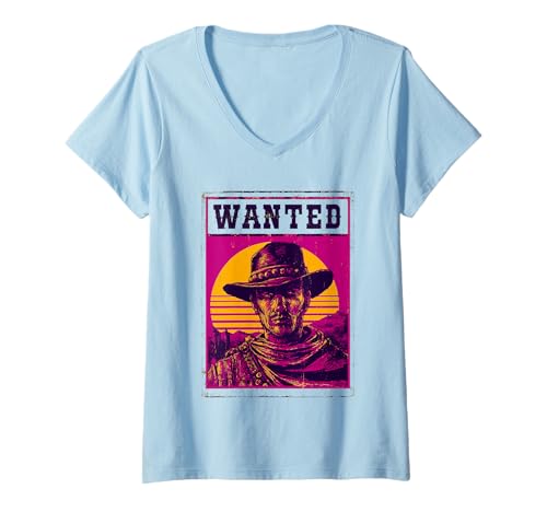 Damen Legendärer Cowboy Bountyhunter Wanted Poster T-Shirt mit V-Ausschnitt Damen Legendärer Cowboy Bountyhunter Wanted Poster T-Shirt mit V-Ausschnitt von Legendary Cowboy Bountyhunter Wanted Poster Co.