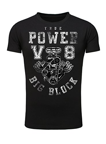 Legendary Items Herren T-Shirt True Power V8 Big Block Printshirt Motorblock Vintage Verwaschen schwarz L von Legendary Items