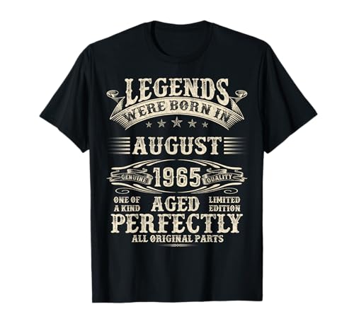 Geschenk zum 60. Geburtstag für Männer, 60 Jahre alt, Geburtstag, August 1965 T-Shirt Geschenk zum 60. Geburtstag für Männer, 60 Jahre alt, Geburtstag, August 1965 T-Shirt von Legendary Man Bday My Legend Born In August