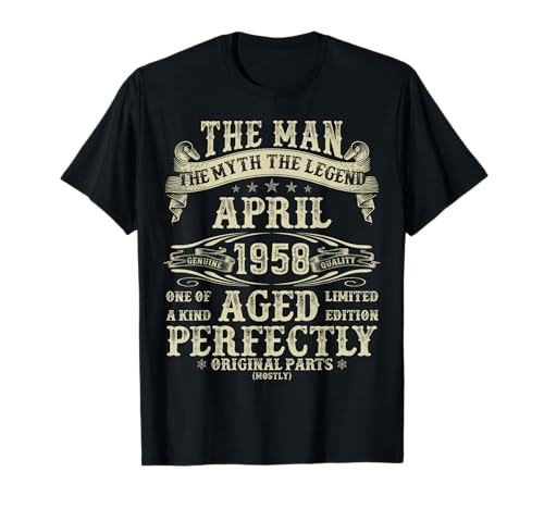 April 1958 67. Geburtstag Geschenke für Männer 67 Jahre alt Geburtstag T-Shirt April 1958 67. Geburtstag Geschenke für Männer 67 Jahre alt Geburtstag T-Shirt von Legendary Man Birthday April Tee Gifts For Men