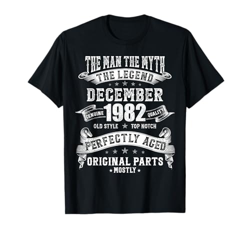 Männer 41. Geburtstag Mann in Mythologie Legende von Dezember 1982 T-Shirt von Legendary Man Birthday December Mythical Man