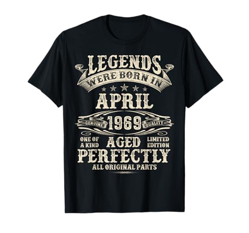 Geschenke zum 56. Geburtstag für Männer, 56 Jahre alt, Geburtstag, April 1969 T-Shirt Geschenke zum 56. Geburtstag für Männer, 56 Jahre alt, Geburtstag, April 1969 T-Shirt von Legendary Man Birthday My Legend Born In April