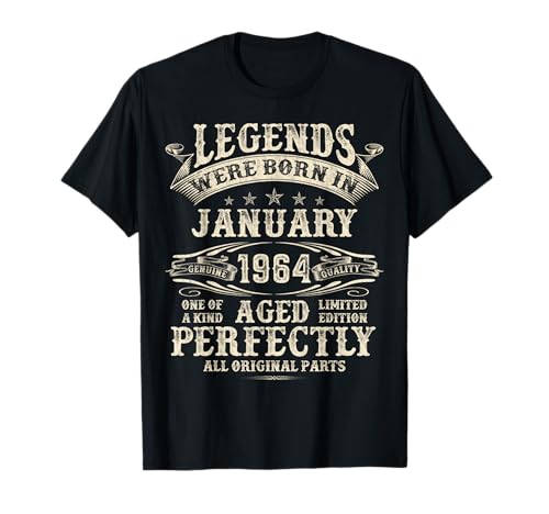 60. Geburtstag Geschenke für Männer Lustig 60 Jahre alt Januar 1964 T-Shirt 60. Geburtstag Geschenke für Männer Lustig 60 Jahre alt Januar 1964 T-Shirt von Legendary Man Birthday My Legend Born In January