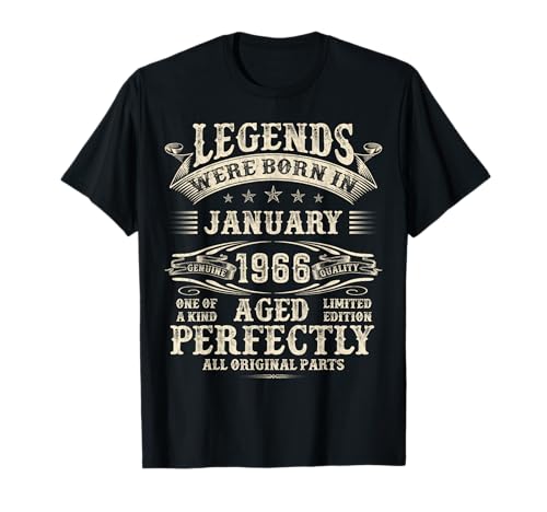 Geschenke zum 59. Geburtstag für Männer, 59 Jahre alt, Geburtstag, Januar 1966 T-Shirt Geschenke zum 59. Geburtstag für Männer, 59 Jahre alt, Geburtstag, Januar 1966 T-Shirt von Legendary Man Birthday My Legend Born In January