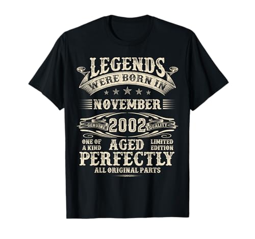 Geschenke zum 22. Geburtstag für Männer zum 22. Geburtstag November 2002 T-Shirt Geschenke zum 22. Geburtstag für Männer zum 22. Geburtstag November 2002 T-Shirt von Legendary Man Birthday My Legend Born In November