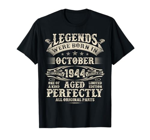 Geschenke zum 80. Geburtstag für Männer zum 80. Geburtstag Oktober 1944 T-Shirt Geschenke zum 80. Geburtstag für Männer zum 80. Geburtstag Oktober 1944 T-Shirt von Legendary Man Birthday My Legend Born In October