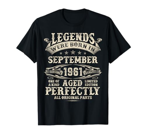 Geschenk zum 63. Geburtstag für Männer, 63 Jahre alt, Geburtstag, September 1961 T-Shirt Geschenk zum 63. Geburtstag für Männer, 63 Jahre alt, Geburtstag, September 1961 T-Shirt von Legendary Man Birthday My Legend Born In September