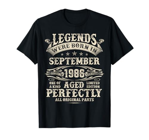 Geschenke zum 38. Geburtstag für Männer, 38. Geburtstag, September 1986 T-Shirt Geschenke zum 38. Geburtstag für Männer, 38. Geburtstag, September 1986 T-Shirt von Legendary Man Birthday My Legend Born In September