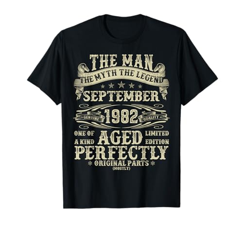 September 1982 43. Geburtstag Geschenke für Männer 43 Jahre alt Bday T-Shirt September 1982 43. Geburtstag Geschenke für Männer 43 Jahre alt Bday T-Shirt von Legendary Man Birthday September Tee Gifts For Men