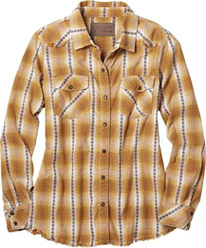 Legendary Whitetails Damen All American Western Button-Down-Shirt, Golden Wheat Plaid, Large von Legendary Whitetails