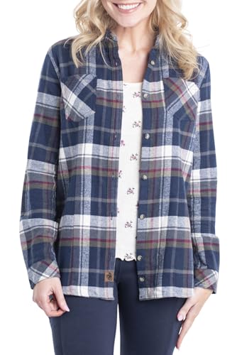 Legendary Whitetails Damen Cottage Escape Flanellhemd Lange Ärmel, Navy Army Plaid, L von Legendary Whitetails