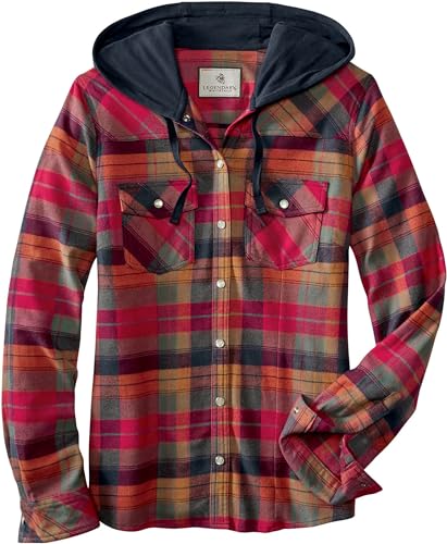 Legendary Whitetails Damen Lumber Jane Flanellhemd mit Kapuze Hemd mit Button-Down-Kragen, Falling Leaves Plaid, Mittel von Legendary Whitetails