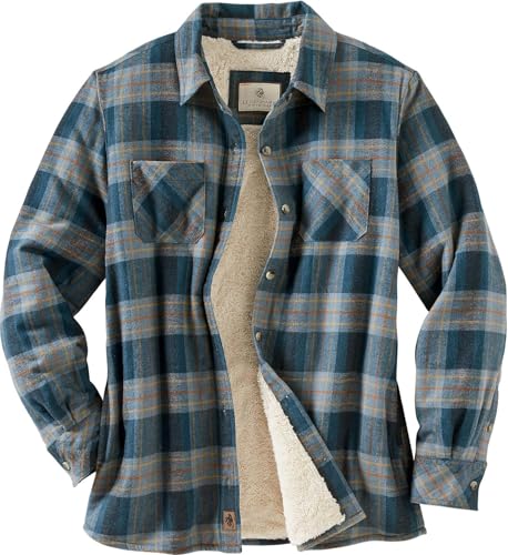 Legendary Whitetails Damen Open Country Flanell-Shacket mit Sherpa-Futter, Kariert, Fleece-hemdjacke, Westernkleidung Fleecejacke, Appalachian River, L von Legendary Whitetails