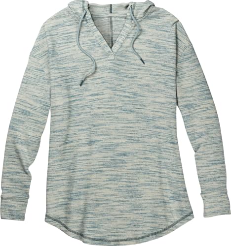 Legendary Whitetails Damen Space Dye Knit V-Ausschnitt Pullover Hoodie Top, Blaugrün Space Dye, X-Groß von Legendary Whitetails