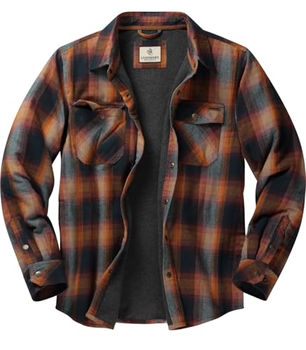 Legendary Whitetails Herren Archer Flannel Thermal Lined Shirt Jacket for Men, Quilted Insulated Work Coat Thick Outerwear Snap Down Overshirt Jacke, Big Sky Cabin Plaid, L von Legendary Whitetails