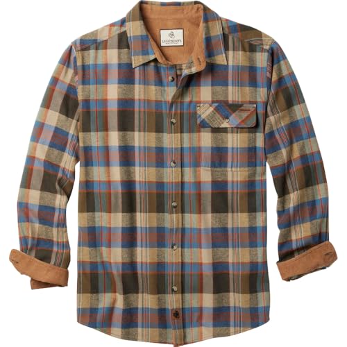 Legendary Whitetails Herren Buck Camp Flanell Langarm Plaid Button Down Freizeithemd Cordbündchen, Little Rock Plaid, Mittel von Legendary Whitetails