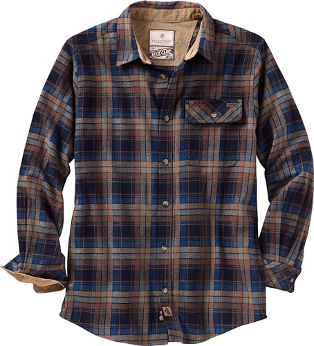 Legendary Whitetails Herren Buck Camp Flanellhemd Hemd mit Button-Down-Kragen, Brownstone Plaid, L von Legendary Whitetails