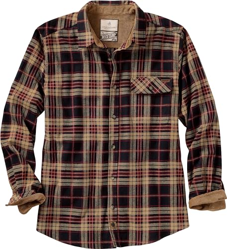 Legendary Whitetails Herren Buck Camp Flanellhemd Hemd mit Button-Down-Kragen, Frontier Plaid, 4X-Large Hoch von Legendary Whitetails