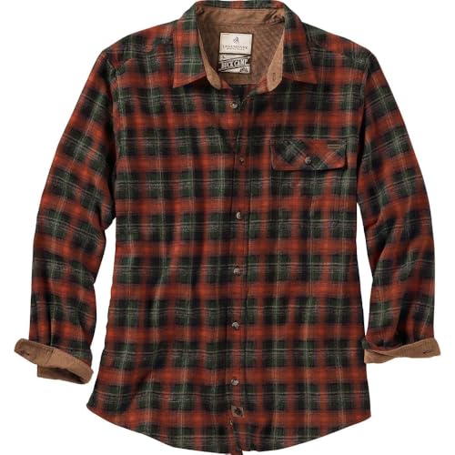 Legendary Whitetails Herren Buck Camp Flanellhemd Button-Down-Shirt, Redwood Plaid, 5X-Groß von Legendary Whitetails