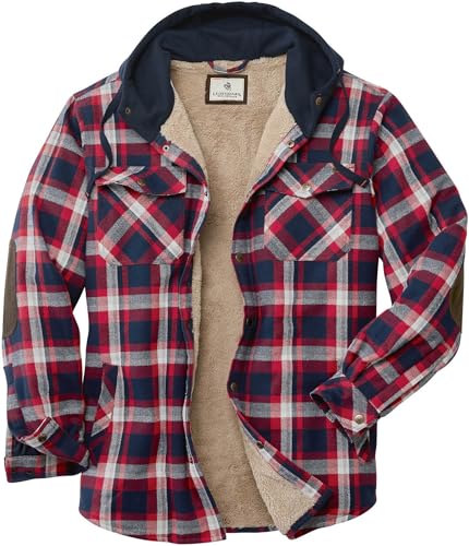 Legendary Whitetails Herren Camp Flanell-Hemdjacke mit Kapuze und Berber gefüttert Jacke, Night Racer Plaid, 3XL Groß von Legendary Whitetails